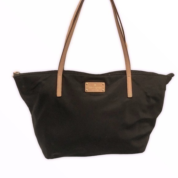 Kate spade black nylon zipper bag purse - Picture 1 of 15
